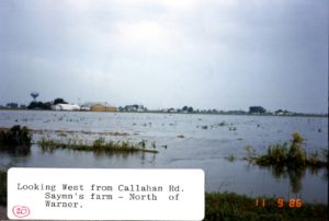 The flooded agriculture field of Saymns Farm.